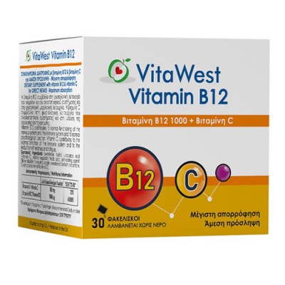 VITA WEST VIT B12 1000 + VIT C 30SACHETS