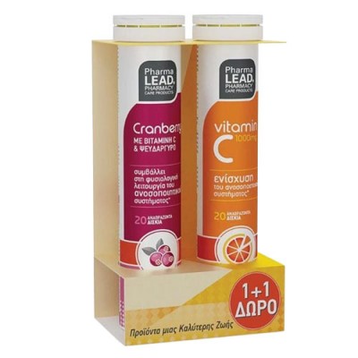 PHARMALEAD 1+1 EFF CRANBERRY+VIT C 1000MG