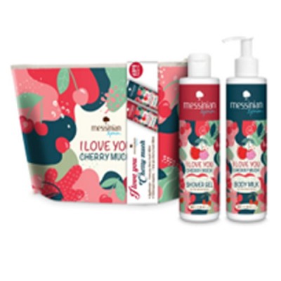 MS SHOWER GEL 300ML+BODY MILK 300ML CHERRY+ΔΩΡΟ POCHETTE