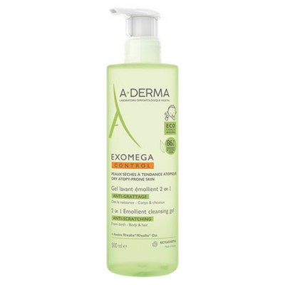 A-DERMA EXOMEGA GEL LAVANTE 2IN1 500ML CC ΣΩΜΑ ΜΑΛΛΙΑ CONTROL ΒΡΕΦΗ ΠΑΙΔΙΑ ΕΝΗΛΙΚ