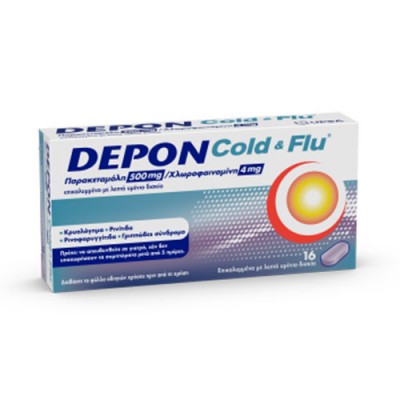 DEPON COLD & FLU F.C. TAB 16 X 500MG/4MG_